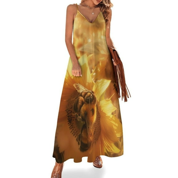 Happy Cute Bees Fine Art Sleeveless Dress Summer Dress Woman 2025