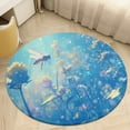 thumbnail image 1 of Happy Cute Bees Floral Medallion Round Rug - Small Round Area Rug, Soft Non-Slip Machine Washable Bedroom Mat Indoor Accent Entry Carpet for Office Desk Dorm Hallway, 1 of 6