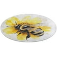 thumbnail image 1 of Happy Cute Bees Floral Medallion Round Rug - Small Round Area Rug, Soft Non-Slip Machine Washable Bedroom Mat Indoor Accent Entry Carpet for Office Desk Dorm Hallway, 1 of 6