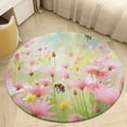 thumbnail image 1 of Happy Cute Bees Round Rugs -Washable Non-Slip Small Round Area Rug Throw Soft Circle Rugs for Bedroom, Modern Print Indoor Carpet for Entryway Sofa Living Room, 1 of 6