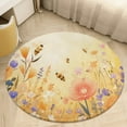 thumbnail image 1 of Happy Cute Bees Round Small Area Rug, Print Non Slip Washable Floor Mat, Soft Throw Rug for Living Room, Powder Room Entryway, Bathroom, Bedside, 1 of 6