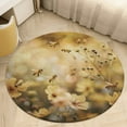 thumbnail image 1 of Happy Cute Bees Washable Round Rug -Circle Area Rugs for Nursery Bedroom, Vintage Non Slip Non Shedding Low Pile Carpet for Living Room Coffee Table Entryway, 1 of 6