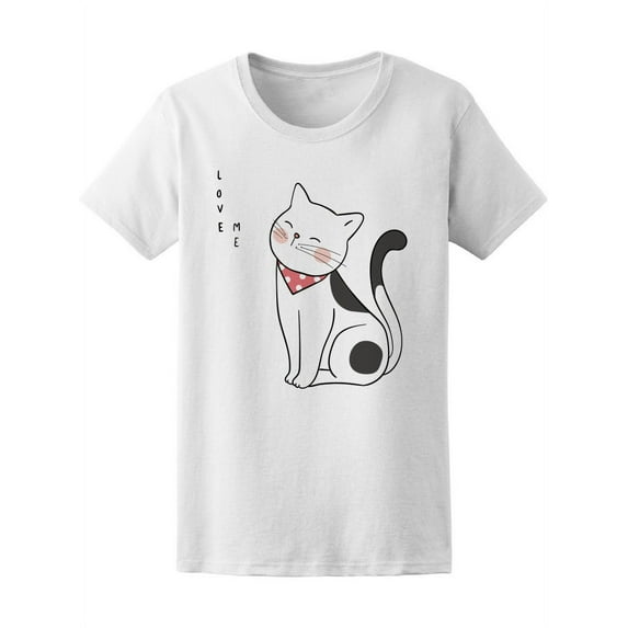 Happy Cute Cat Love Me T-Shirt Women -Image by Shutterstock, Female XX-Large