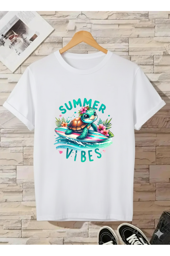 Happy Cute Turtle Ocean Animal Art Unisex T-Shirt L00041, up to size 5XL