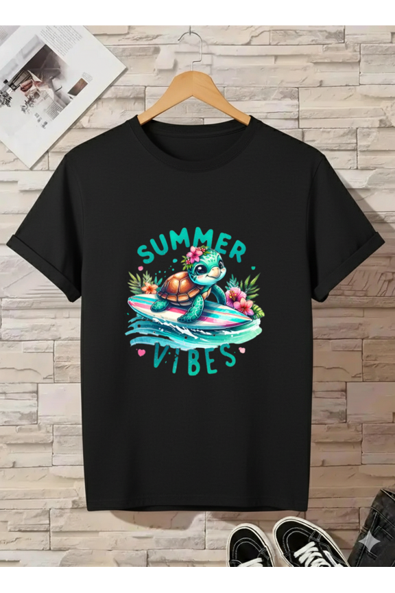 Happy Cute Turtle Ocean Animal Art Unisex T-Shirt L00041, up to size 5XL