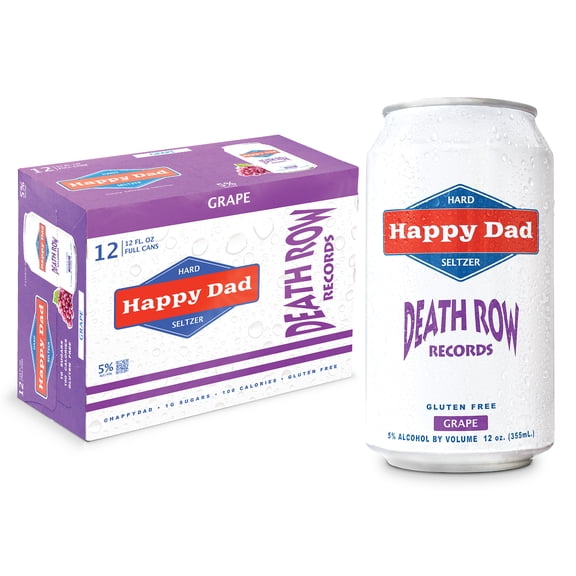 Happy Dad Hard Seltzer Grape, 5% ABV, 12 pack, 12 fl oz Aluminum Cans