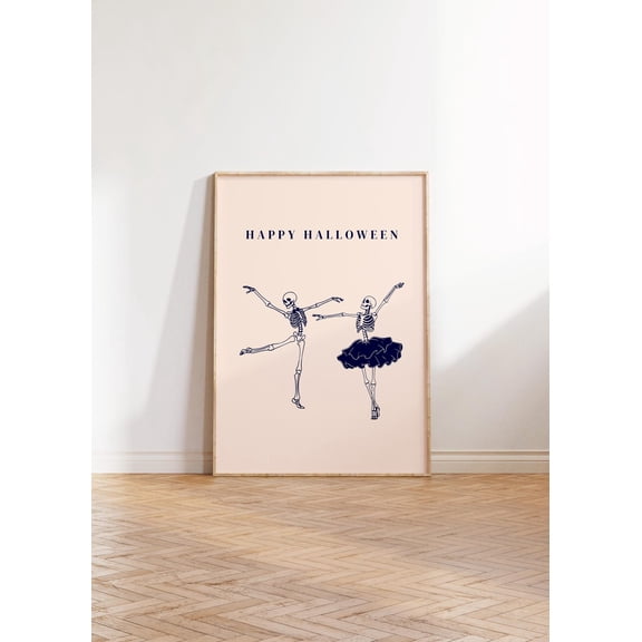 Happy Dancing Figures Retro Wall Art Preppy Decor, Unframed Paper Print Size 8x12