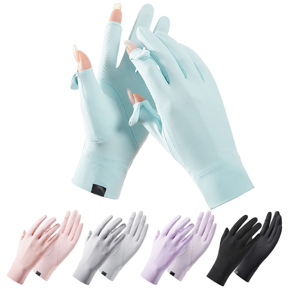 Happy Date 1 Pair Women Sun Protective Gloves UV Protection Sunblock Gloves  Touchscreen Gloves for Summer Driving Riding