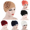 thumbnail image 1 of Happy Date 1 Piece Women Turban Flower Caps Vintage Beanie Headscarf Elastic Headwrap Hat, 1 of 4