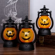 Happy Date 3Packs Halloween Lantern, Portable Jack O Lanterns, Retro Pumpkin Lantern, Cute Halloween Decorations, Pumpkin Lights Battery Operated