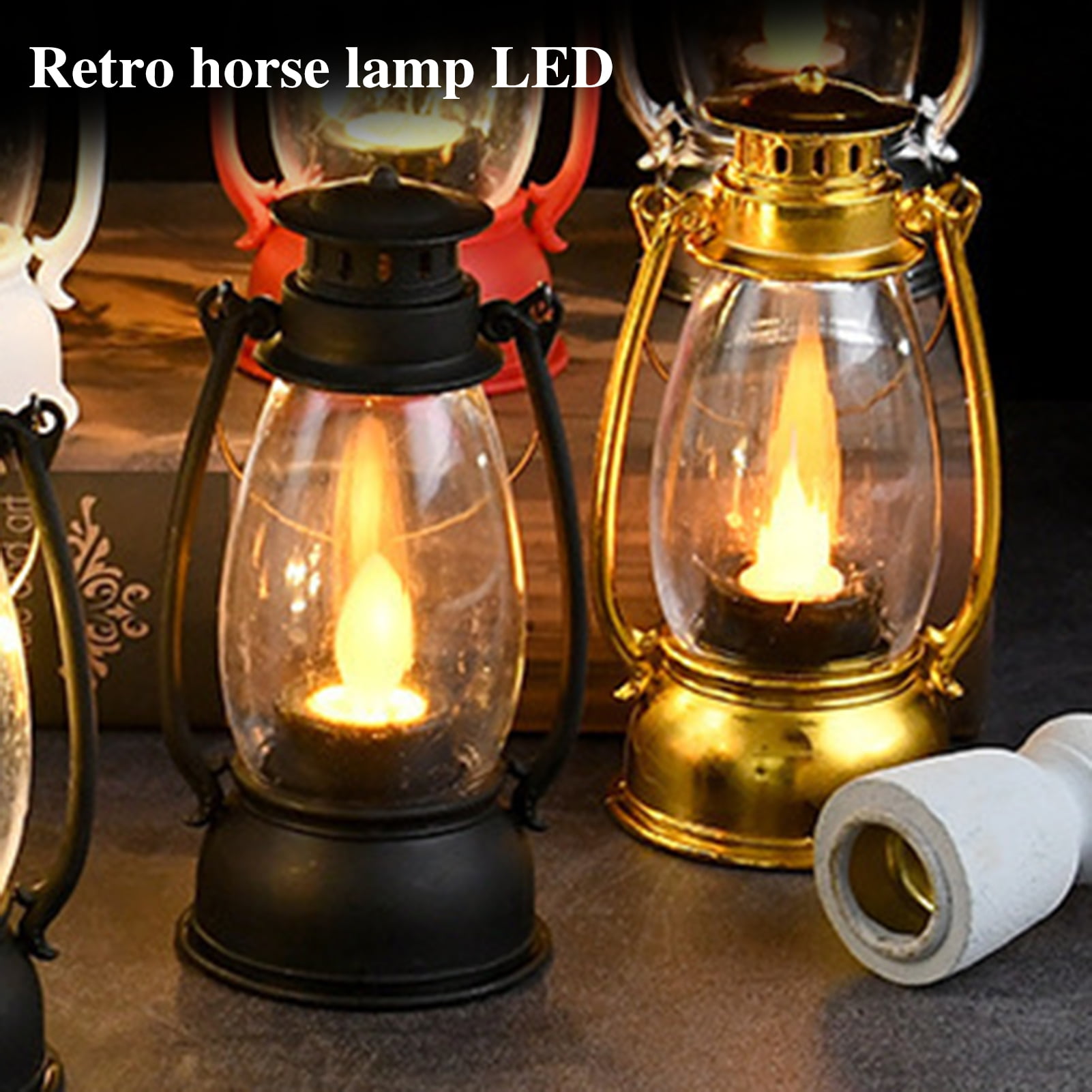 Happy Date Vintage Decorative Lantern with LED Pillar Candle - Outdoor  Lantern Waterproof Lanterns Battery Powered Lanterns Decorative Wedding -  LED Lantern 
