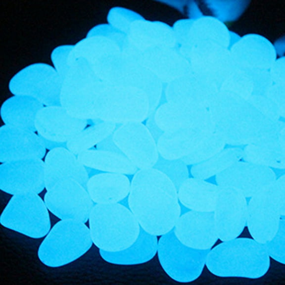 Happy Date 50Pcs Glow in The Dark Rocks Glow Pebbles Decor for Garden/Fish Tank/Aquarium/Walkway/Driveway/Plant Pots/Bonsai