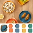 thumbnail image 1 of Happy Date 6 Inch Wheat Straw Deep Dinner Plates, Unbreakable Lightweight Dinner Dishes, Plastic Plates Reusable, Microwave and Dishwasher Safe,Can with Storage Rack, 1 of 8