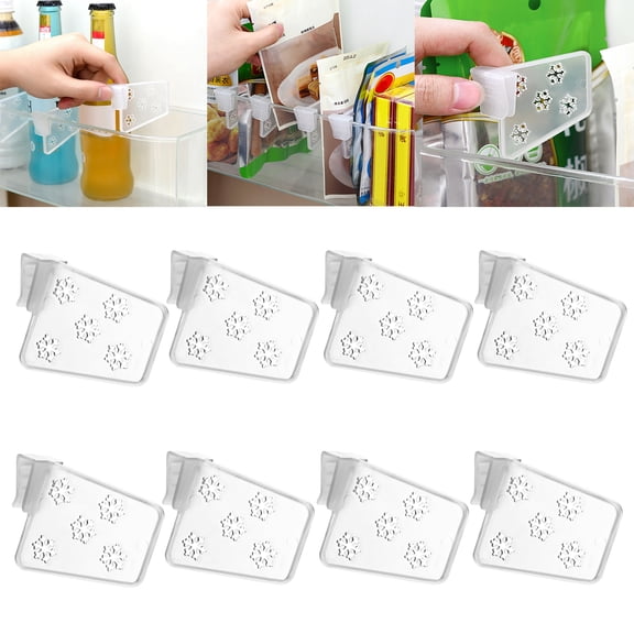 Happy Date 8 Pcs Plastic Refrigerator Dividers, Adjustable Snap-on Dividers for Home Organizer Kitchen Office Storage