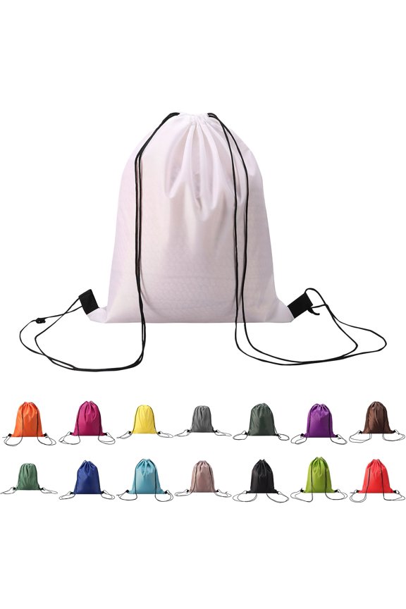 Backpack Bag, Waterproof Draw String Back Sack with Zip Pocket, Gym Drawstring Bags Swim Bag for Men Women