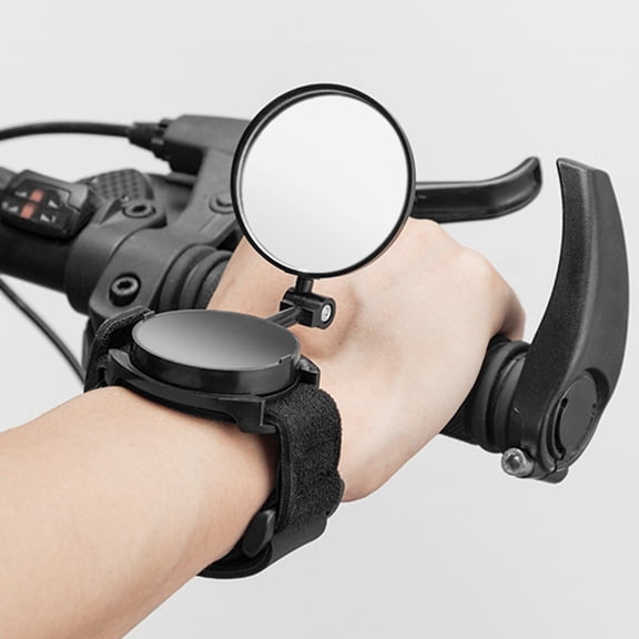 Happy Date Bike Mirror, Mountain Road Bicycle Cycling Wrist Band Rear View Mirror, Adjustable Rotatable Safe Multi Angle Bicycle Rear View Glass Mirror