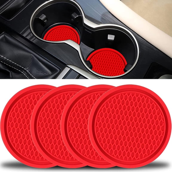 Happy Date Car Cup Holders, 4 PCS Universal Non-Slip Mounts Built in Cup Holders, Vehicle Interior Accessories