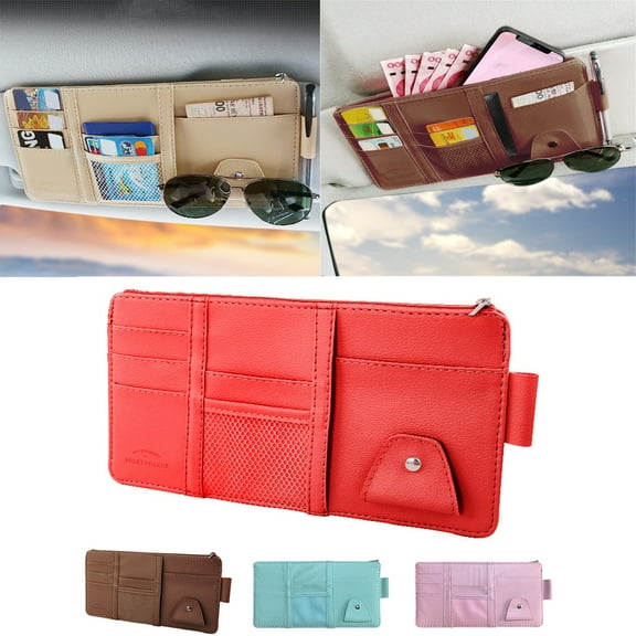Happy Date Car Sun Visor Organizer, Registration and Document Holder, Auto Interior Accessories Pocket Organizers, Personal Belonging Storage Pouch Organizer