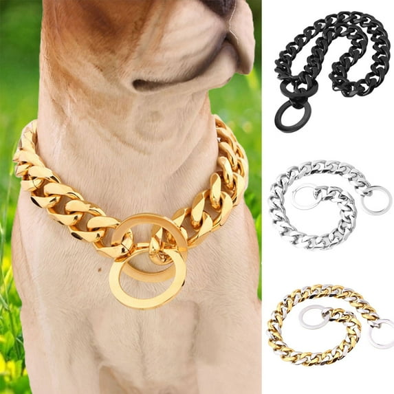 Happy Date Chain Dog Training Choke Collar, Adjustable Stainless Steel Chain Slip Collar, Strong, Durable, Weather Proof, Tarnish Resistant Metal Chain, Best for Small Medium Large Dogs