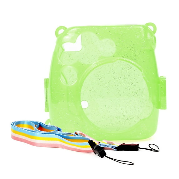 Happy Date Crystal Case for Fujifilm Instax Mini 8/Mini 8+/mini 9 Camera, Transparent Shell, with Adjustable Shoulder Strap for Fujifilm Instax Mini 8/Mini 8+/mini 9