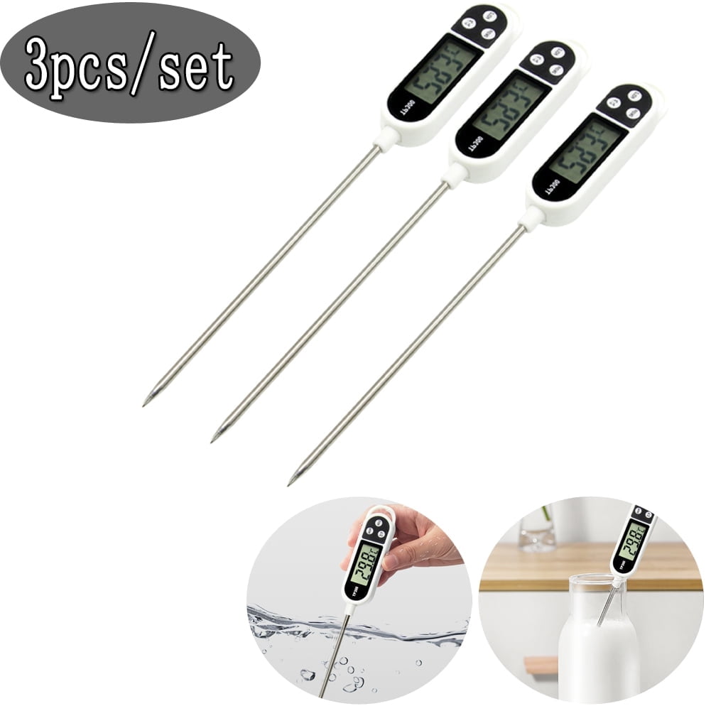 Digital Water Thermometer for Liquid, Candle, Instant Read with Waterproof for Food, Meat, Milk, Long Probe1Pcs/2Pcs/3Pcs