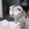 thumbnail image 1 of Happy Date Dog Sunglasses Round Metal Cat Classic Retro Sunglasses Pet Hippie Cute and Funny Pet Sunglasses Dog Cat Cosplay Party Costume Photo Props, 1 of 8