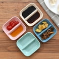 thumbnail image 1 of Happy Date Dual Dipping Bowls Dual Sauce Bowls Divided Sauce Dishes Wasabi Sushi Dipping Plates Appetizer Serving Tray for Restaurant Kitchen, Soy Sauce, Ketchup, BBQ Sauce, 1 of 8