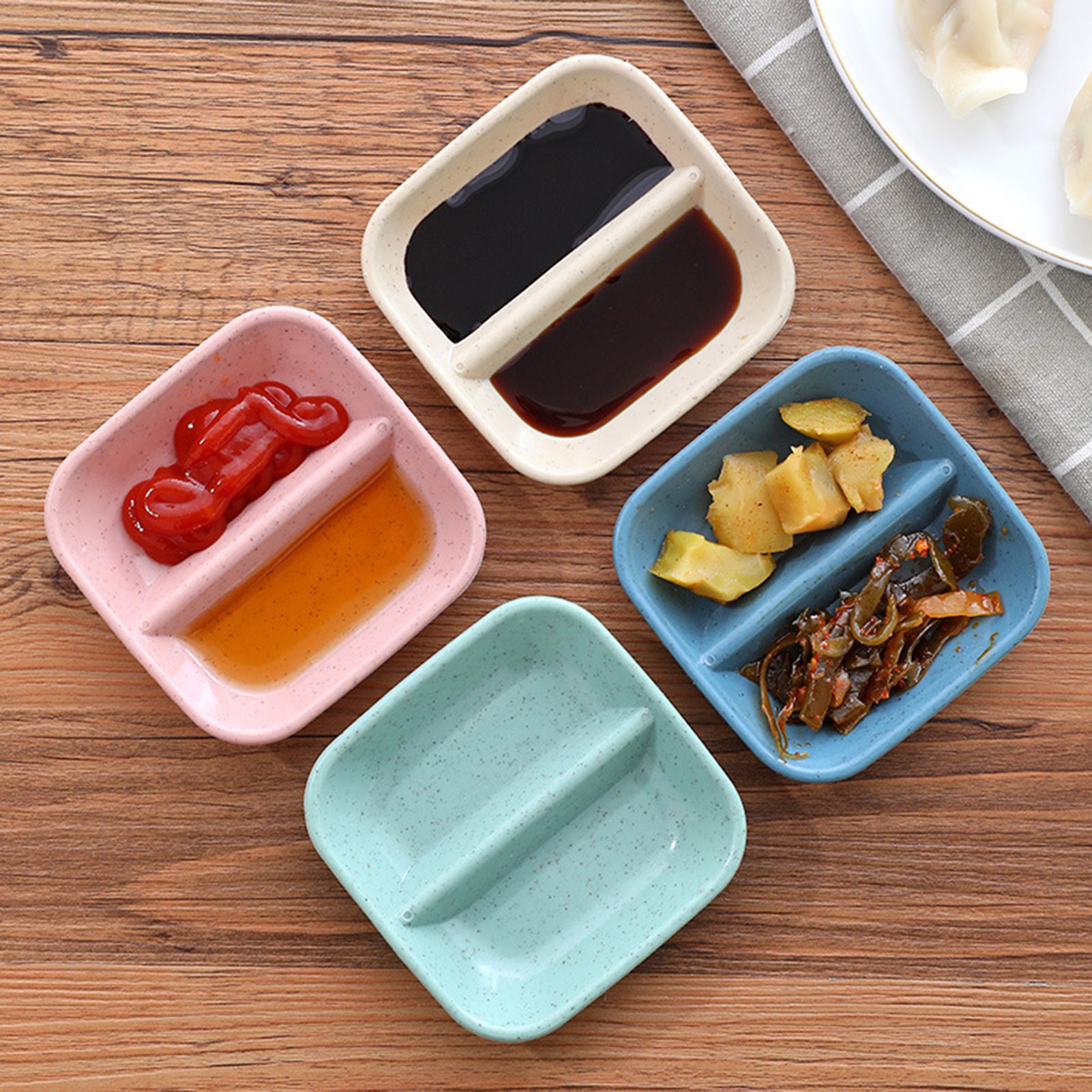 14 Petits Plats à Sauce Double Compartiment En Mélamine - Idéal Resto, Maison, Apéro