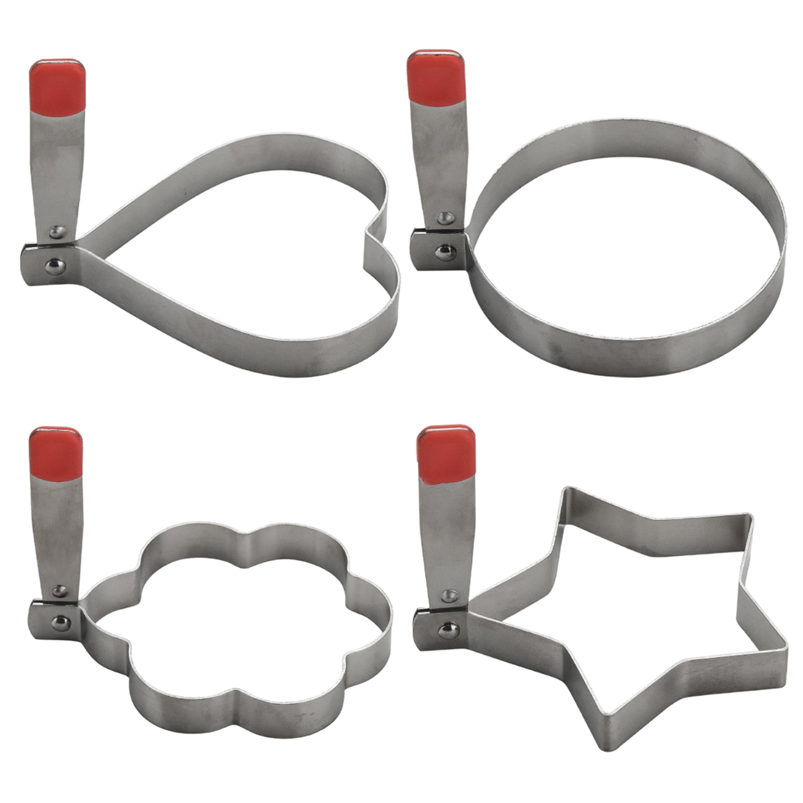 Happy Date Egg Ring Molds for Cooking 4Pcs Stainless Steel Ring Mold