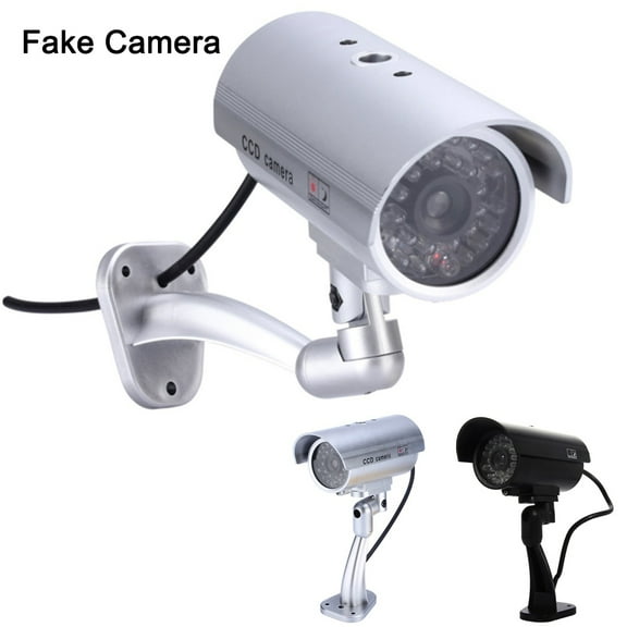 Happy Date Fake Security Camera Outdoor Waterproof Emulational Camera Home Surveillance LED Flash