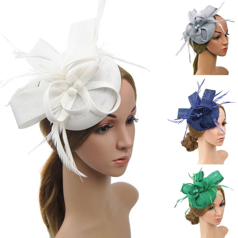 9332 Fascinator Hat For Women Girls Tea Party Elegant Feather Headband Fascinators Hat for Women Tea Party Headband Wedding Flower  main image 3