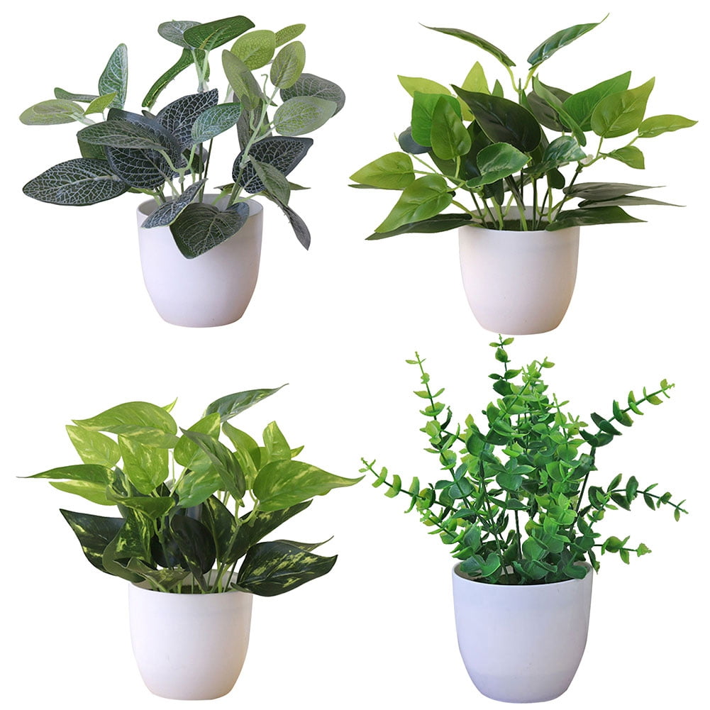 Happy Date Faux Plants Indoor, Artificial Plants for Home Decor Indoor,  Small Fake Plants - Fake Plants Decor and Decorative Plants, Fake Plant and Artificial  Plant - White Pot 