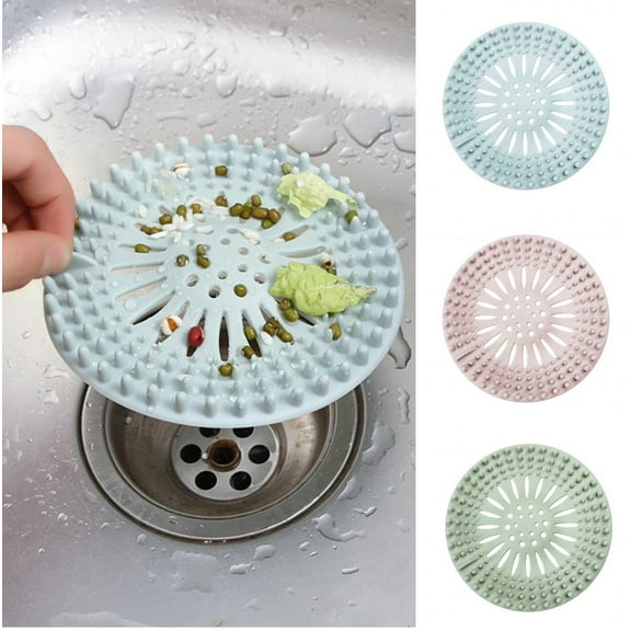 Happy Date Hair Catcher Rubber Stopper Shower Drain Covers for Bathroom, Bathtub, Handbasin, Tub, Kitchen, Sink, Sewer, Plug, Filter, Drain Protectors, Easy to Install and Clean