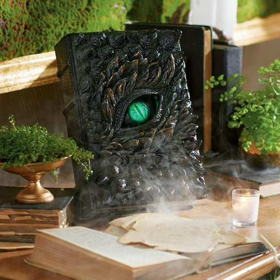 Happy Date Halloween Oneabceyed Dragon Books Statue, Demons Eye Charm Eye Decoration Resin Sculpture, Book of Devil Eye Statue Ornament for Halloween Party Decoration