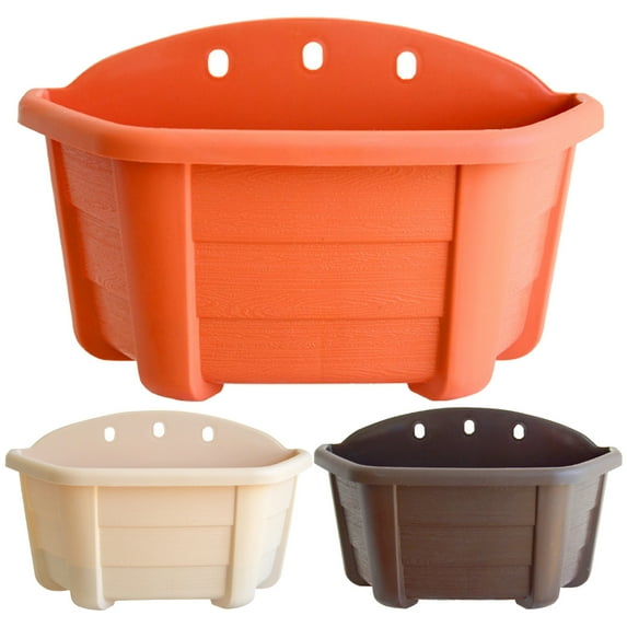 Happy Date Hanging Planters Railing Hanging Planters Wall Plant Flower Pots for Balcony Fence Garden Outdoor Indoor Plants