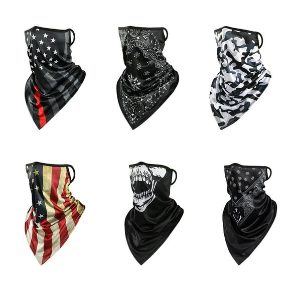 Happy Date Ice Silk Triangle Cycling Scarf Bandana Face Mask Seamless UV Protection for Motorcycle Cycling Riding Running Headbands