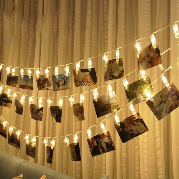 Happy Date Indoor Battery Operated LED Photo Clip String Light