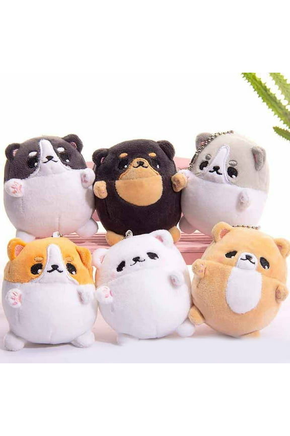 Keychain Corgi Dog Pendant Puppy Dog Plush Doll School Bag Pendant Shiba Inu Cute Backpack Doll Keychain