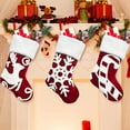 thumbnail image 1 of Happy Date Knit Christmas Stockings Large Cable Xmas Stockings Classic Chunky Hand Stockings, 1 of 9