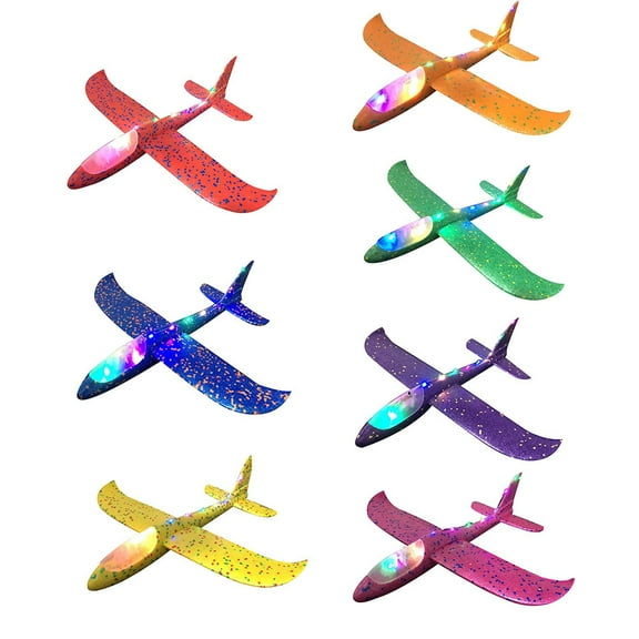Happy Date LED Light Up Airplane Toys,18.9 Inch Large Foam Airplane,2 Flight Modes, Glider Plane, Outdoor Flying Toys for Kids,Flying Toys,Gift for Boys Girls Ages 3, 4, 5, 6, 7, 8, 9 years