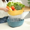 thumbnail image 1 of Happy Date Large Kitchen Strainer Colander Bowl Set, Double-Layer Plastic Fruits Vegetable Washing Basket, Drain Bowls for Cleaning Washing Mixing, Detachable, 1 of 8