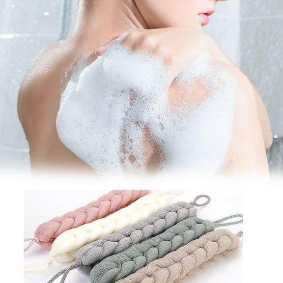 Happy Date Long Loofah for Shower,1 Pack Stretchable Braided Loofahs Sponge, Mesh Back Scrubber for Bath, Sponge Exfoliating Body Scrub for Men and Women, 5 Colors