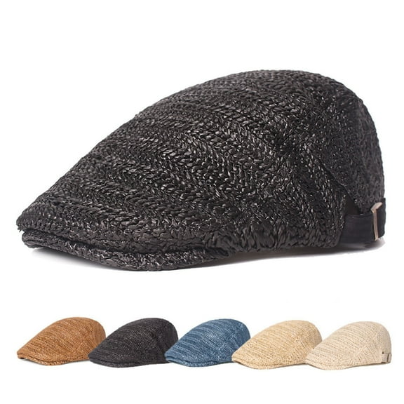 Happy Date Men Newsboy Cap Flat Driving Hat Newsboy Hats for Men Adjustable Flat Cap Beret Hat