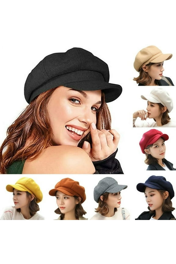 Newsboy Hats for Women, Women Newsboy Hats Winter Felt Retro Solid Color Fashion All-Match Newsboy Cap