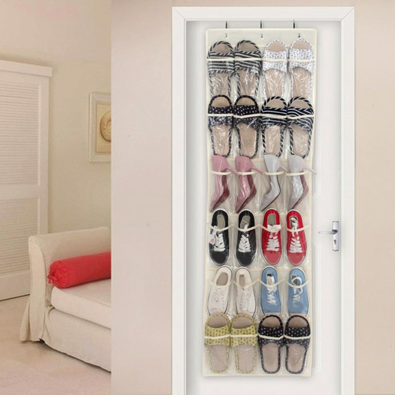 Happy Date Over the Door Shoe Organizer Hanging Shoe Rack Holder with 24 Extra Large Fabric Pockets for Storage Men Sneakers Women High Heeled Shoes 2