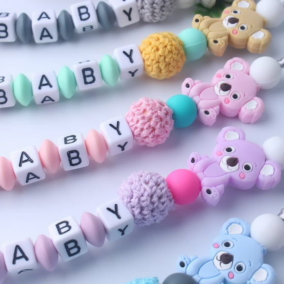 Happy Date Personalized Pacifier Clip with Name Panny Mody Binky Clip Fit All Pacifier Styles