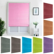 Happy Date Polyester Horizontal Mini Blinds Shades for Bedroom Kitchens Washroom Window No Tools Inside Installation 35.4"   W x 59.1" H