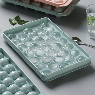 Gracenal Circle Ice Cube Tray, Round Ice Cube Trays for Freezer with Lid  and Bin, Ice Tray Making 66pcs Sphere Ice Cube Mold, Ice Makers Countertop