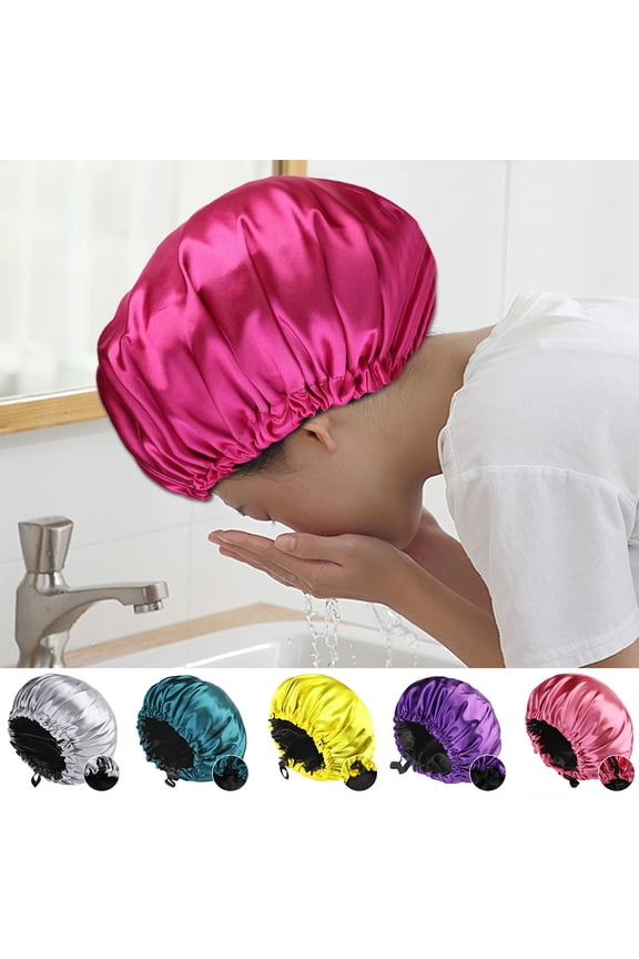 Satin Bonnet Sleep Bonnet Cap - Extra Large, Double Layer, Reversible, Adjustable Satin Cap for Sleeping Hair Bonnet