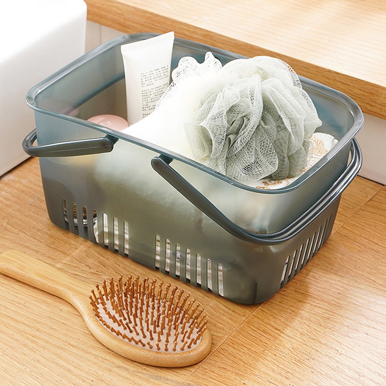 Shower Caddy Basket, Portable Shower Tote, Plastic Dorm College Shower  Organizer Bucket with Handles, Cream